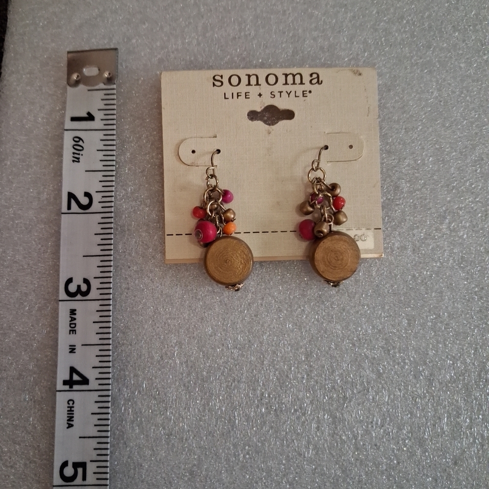 Sonoma Gold and Pink Dangle Earrings